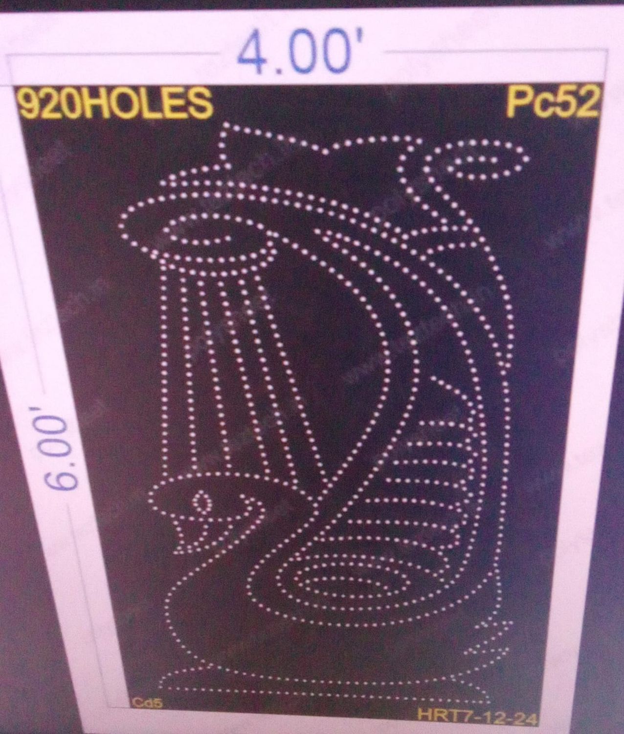 PC52 PEAOCK  6X4 FEET 920 HOLES