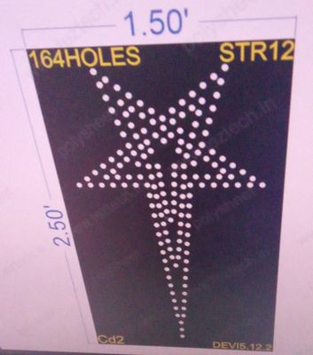 STR12 STAR 1 PART 2.5X1.5 FEET 164 HOLES