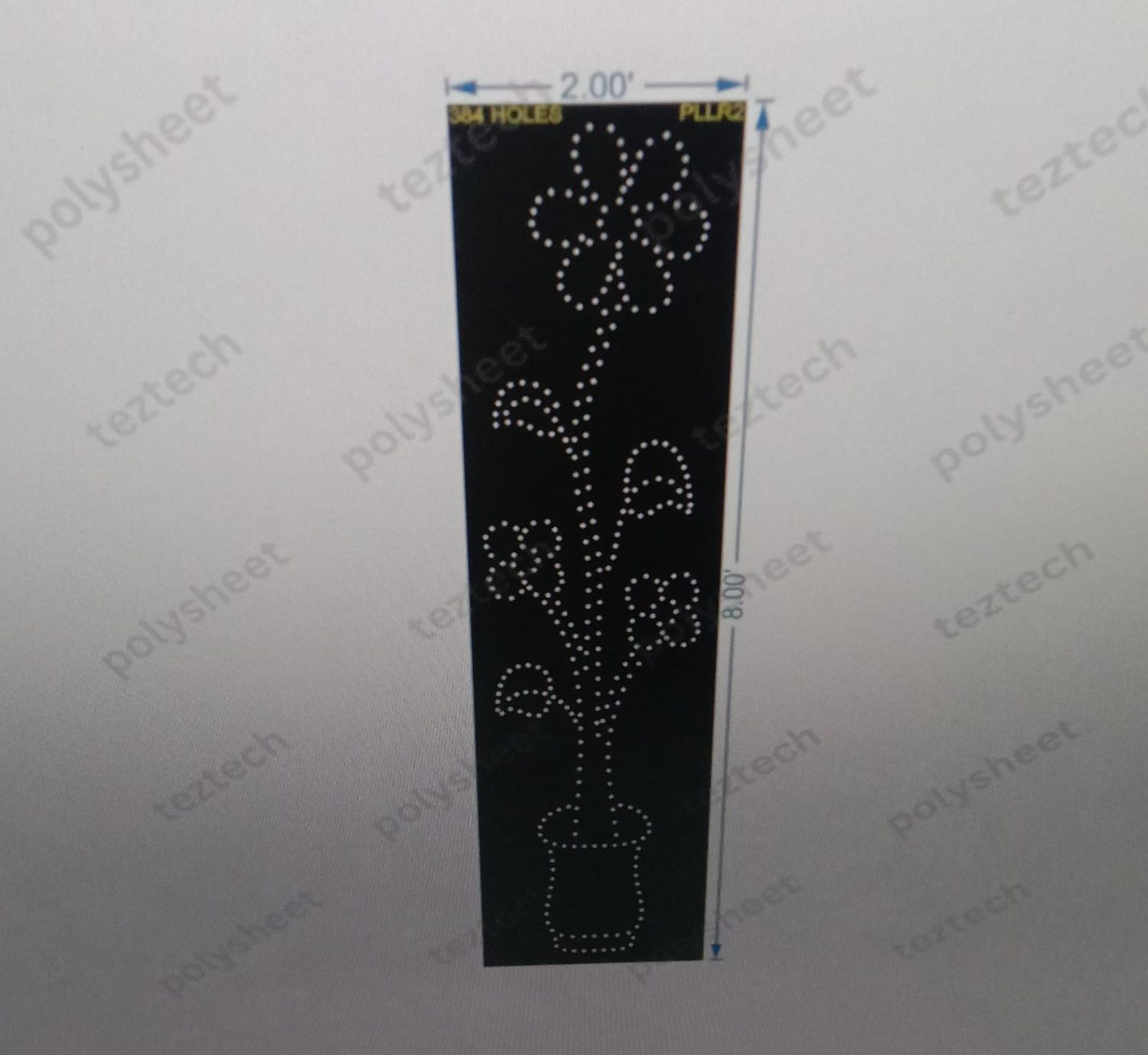 PLLR2 GATE PILLAR  8X2 384 HOLES