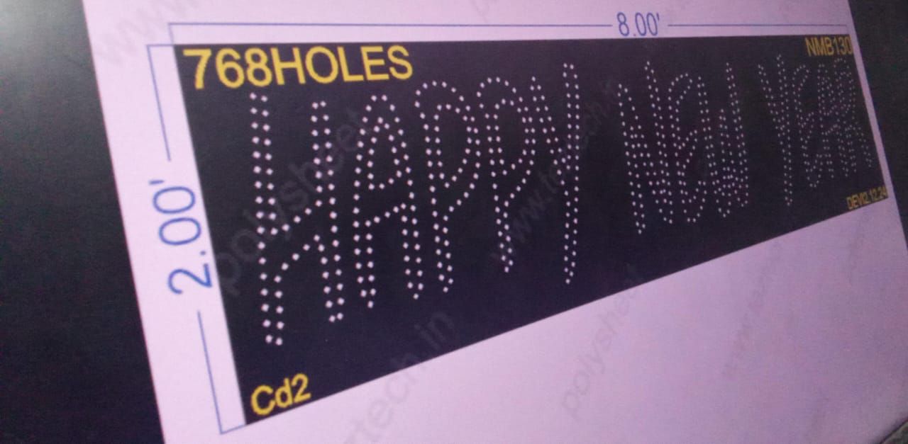 NMB130 HAPPY NEW YEAR BOARD 1 PART 2X8 FEET 768 HOLES