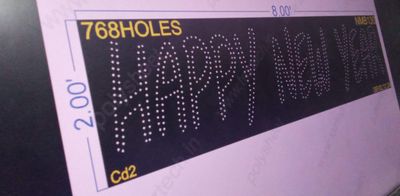 NMB130 HAPPY NEW YEAR BOARD 1 PART 2X8 FEET 768 HOLES