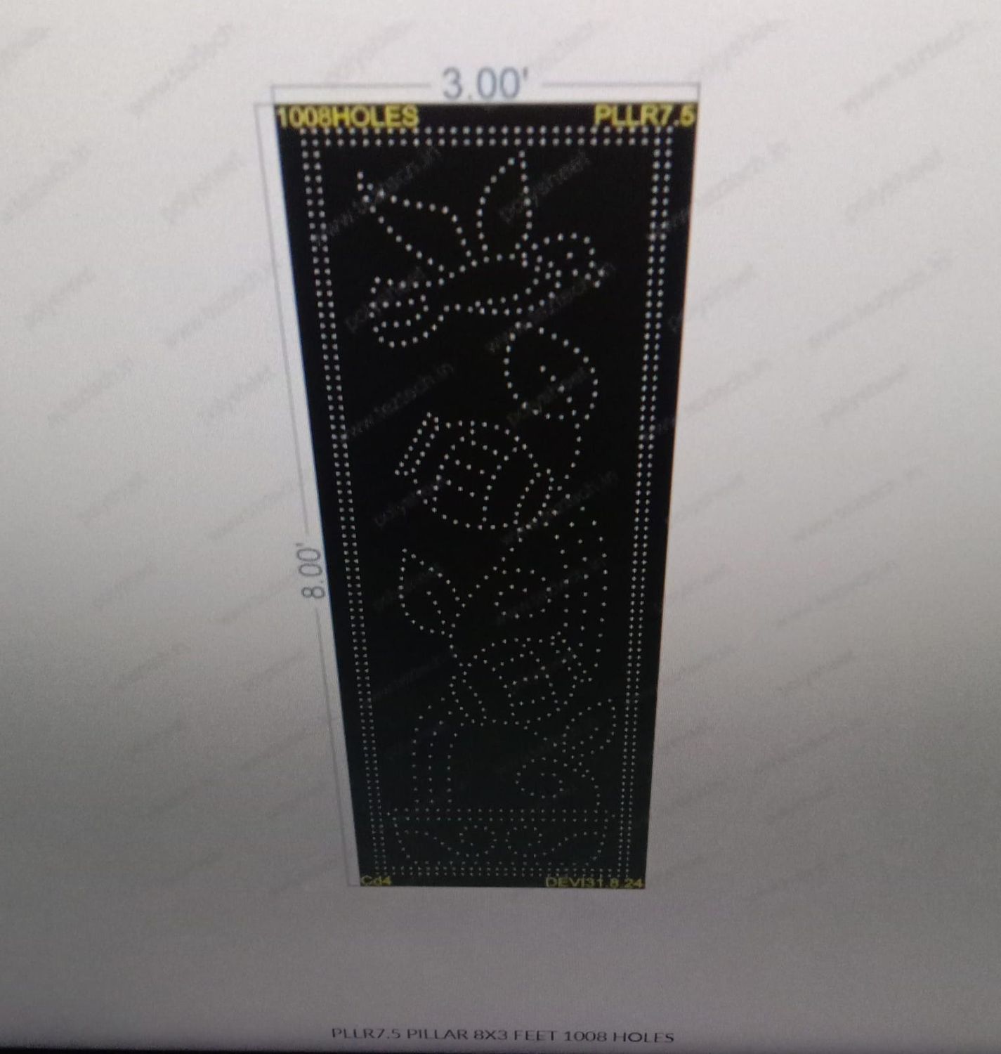 PLLR7.5 PILLAR 8X3 FEET 1008 HOLES