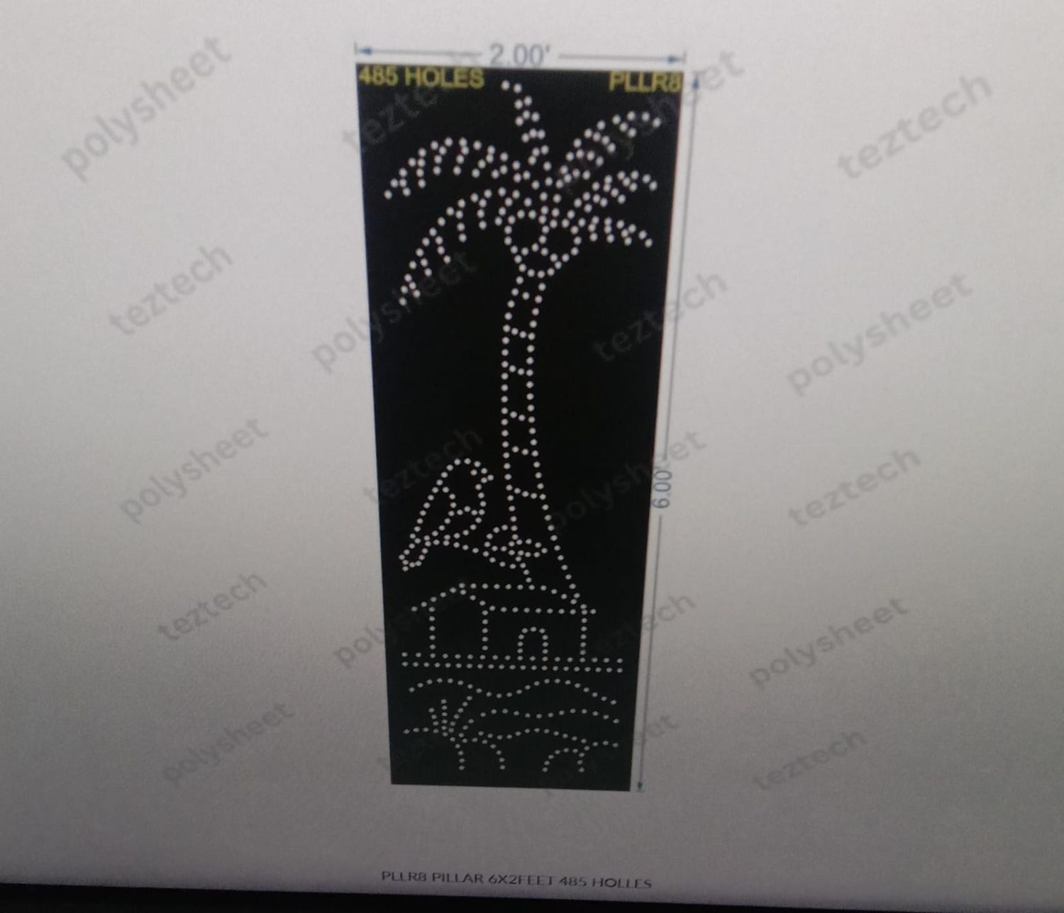 PLLR8 PILLAR  6X2FEET 485 HOLLES