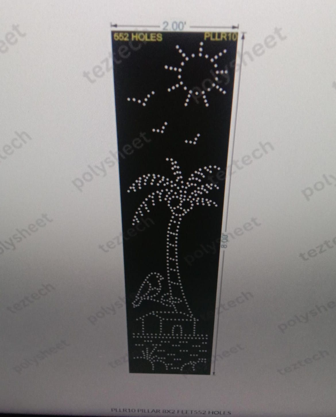 PLLR10 PILLAR 8X2 FEET552 HOLES