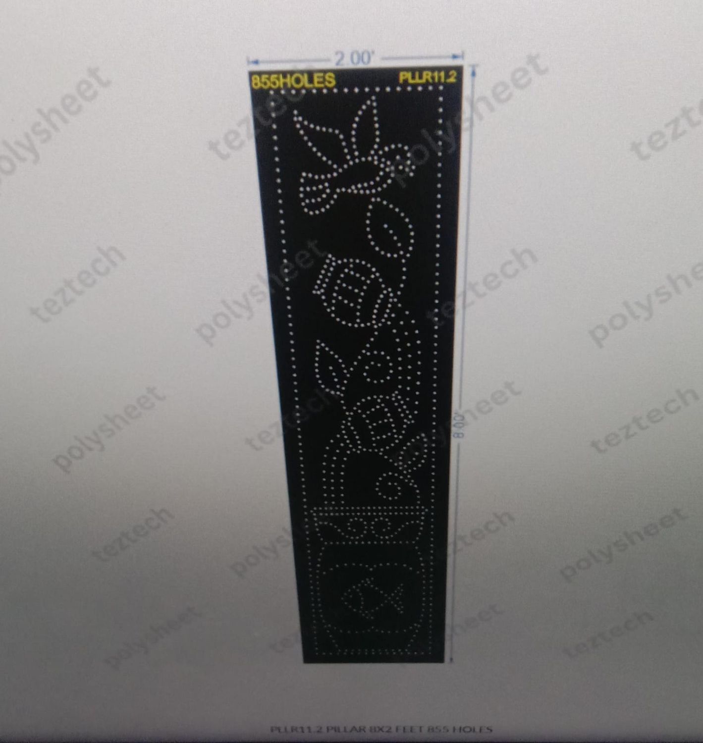 PLLR11.2  PILLAR 8X2 FEET 855 HOLES
