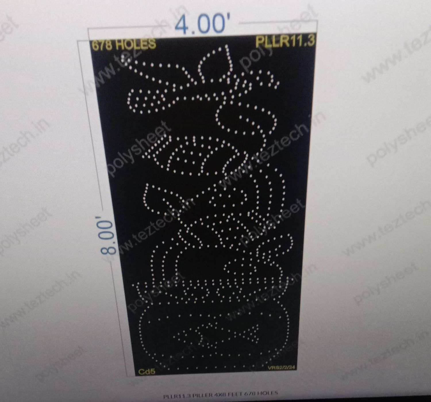 PLLR11.3 PILLER 4X8 FEET 678 HOLES