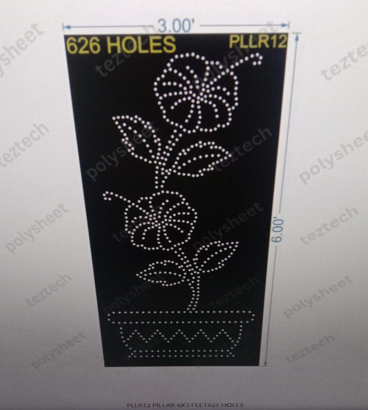 PLLR12 PILLAR 6X3 FEET626 HOLES