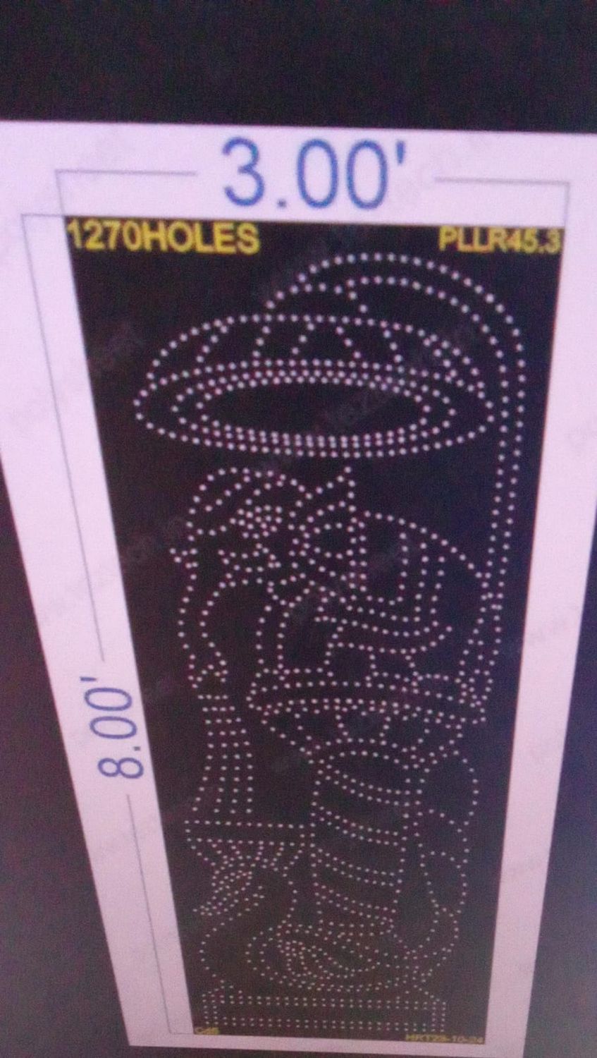 PLLR45.3 PILLAR 3X8 FT 1270 HOLES