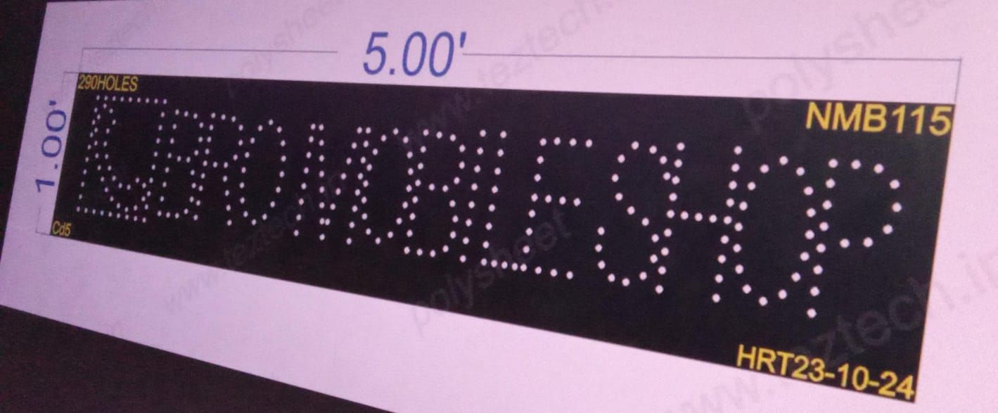 NMB115 BRO MOBILE SHOP NAME  BOARD 1X5 FEET 290HOLES