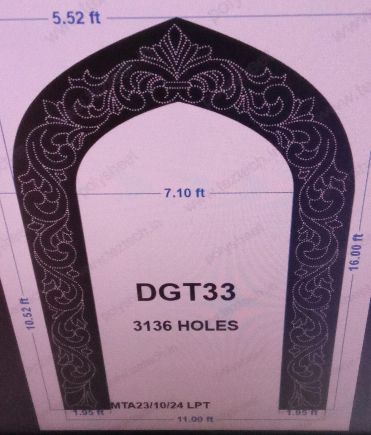 DGT33 DESIGNER GATE 4 PARTS 16X11 FEET 3136 HOLES