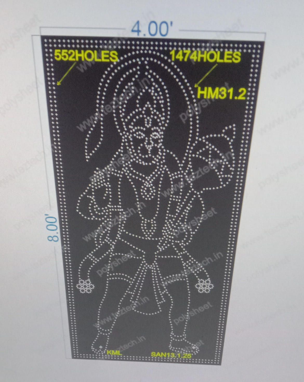 HM31.2 HANUMANJI 1 PART 8X4 FEET 2024 HOLES