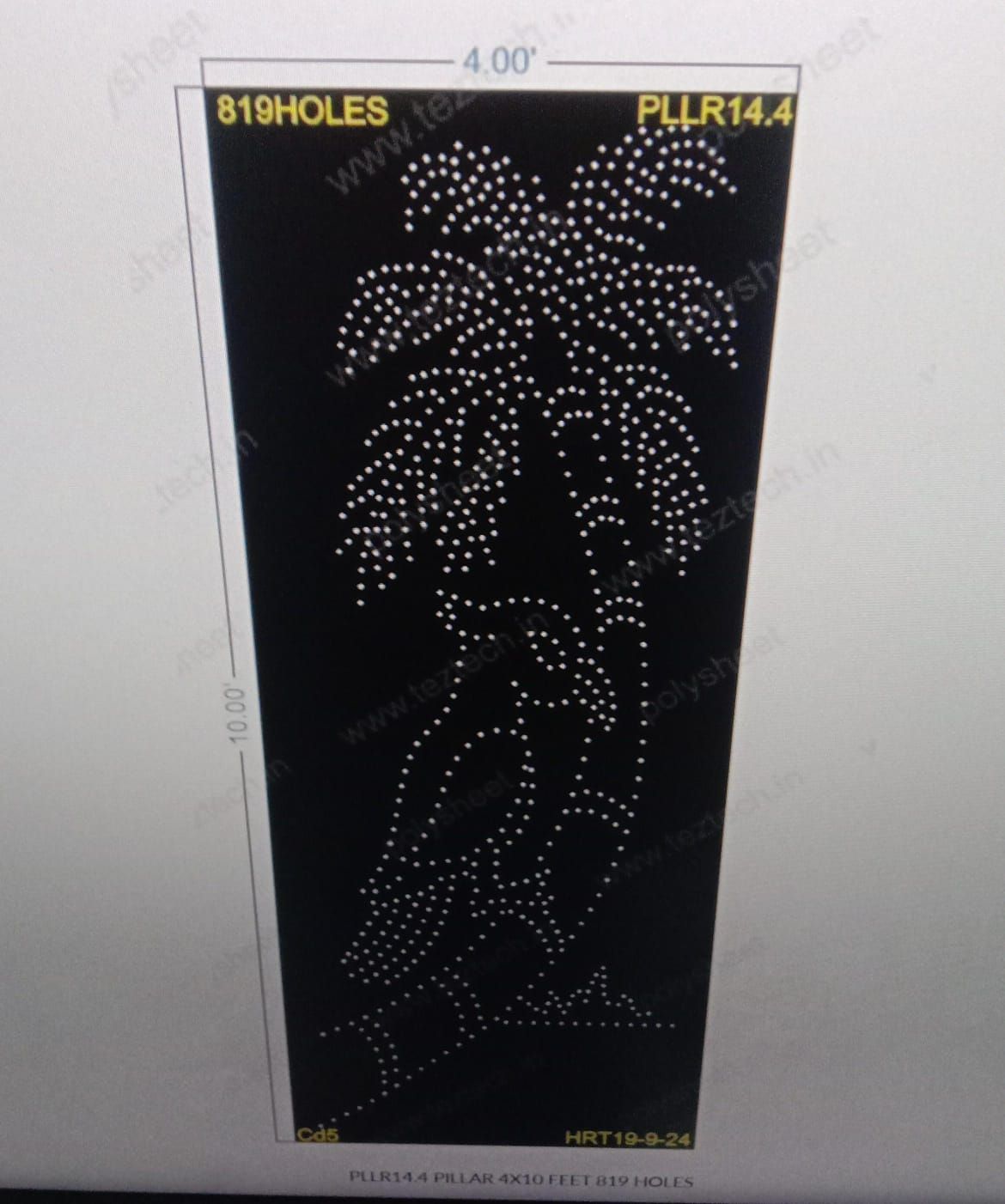 PLLR14.4 PILLAR 4X10 FEET 819 HOLES
