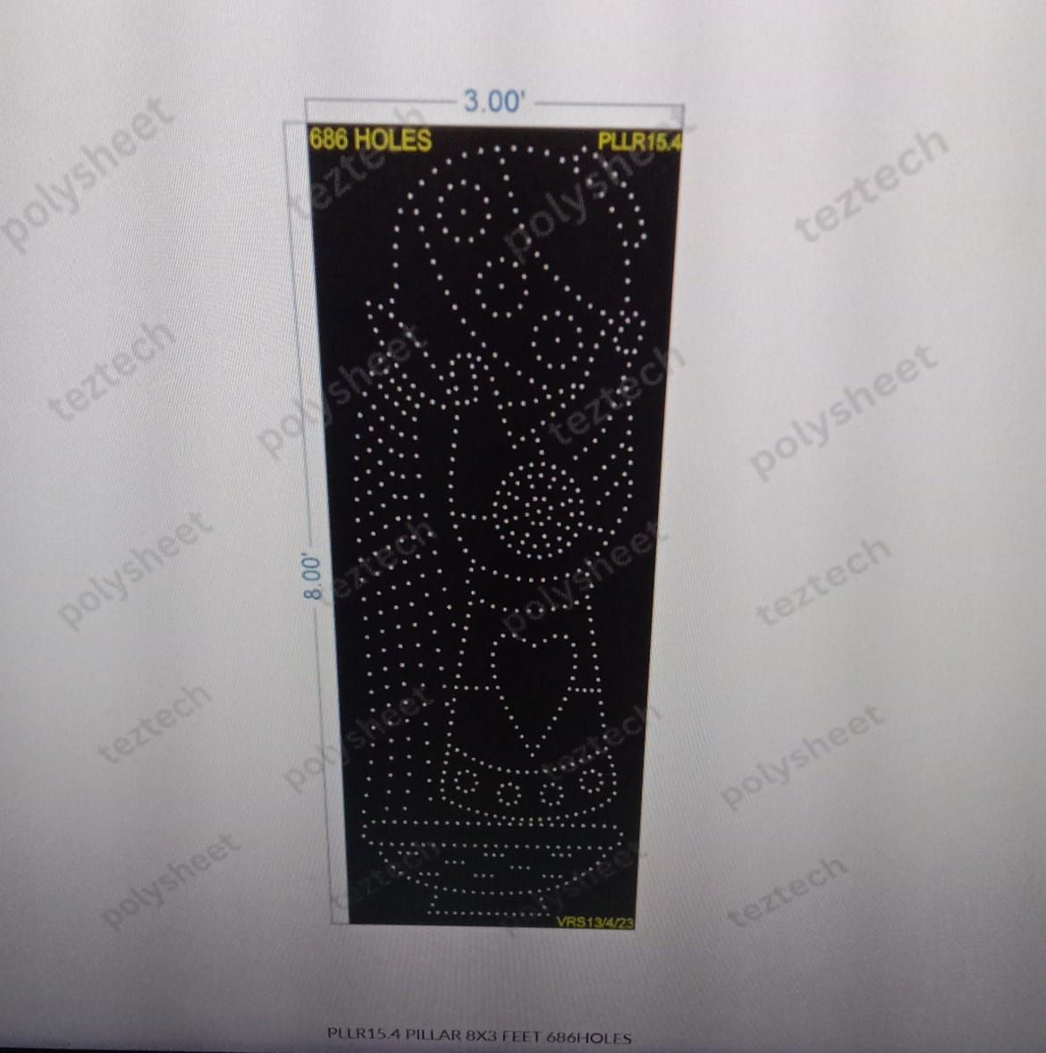 PLLR15.4  PILLAR 8X3 FEET 686HOLES