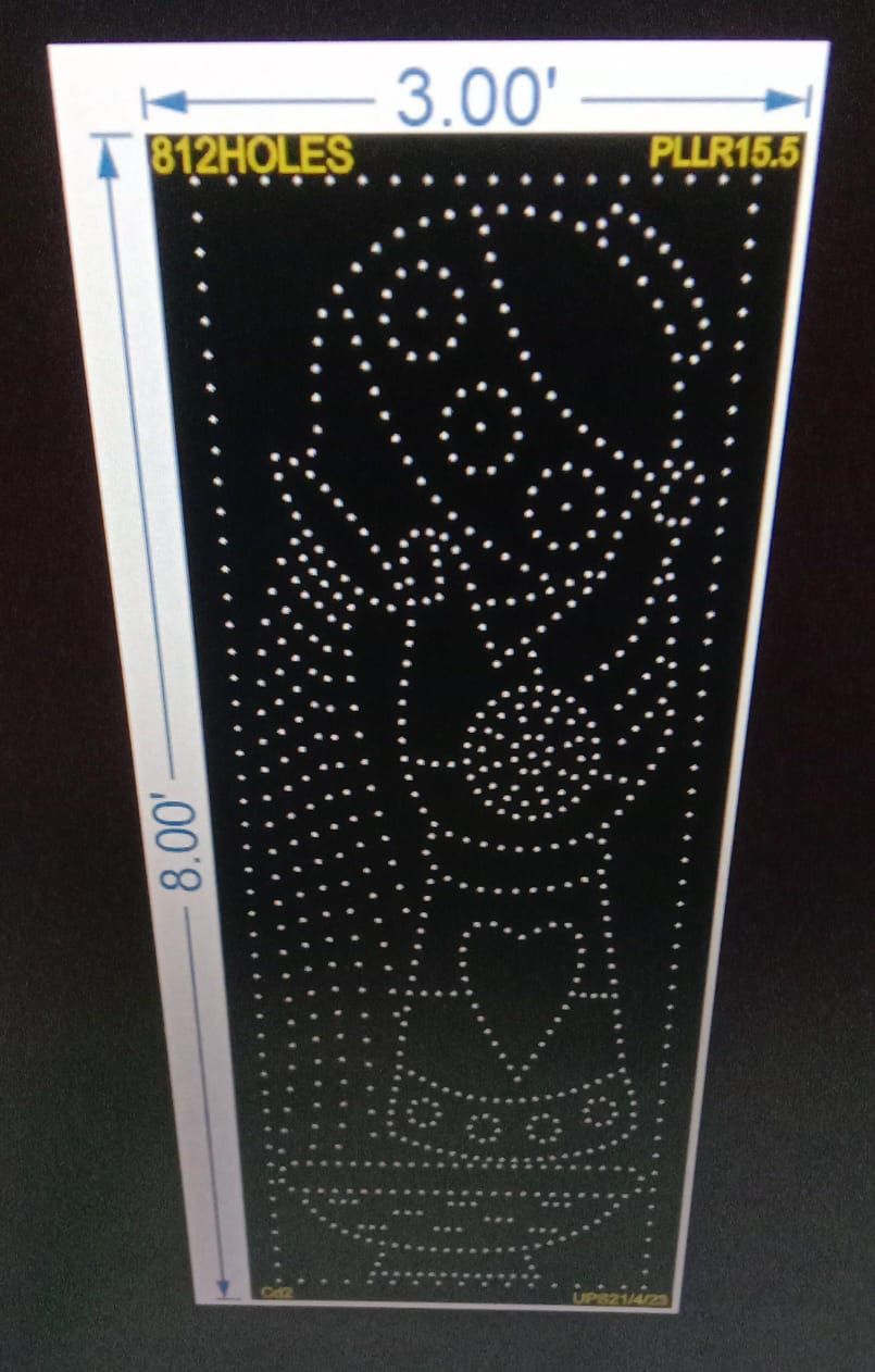 PLLR15.5  PILLAR 8X3 FEET 812 HOLES