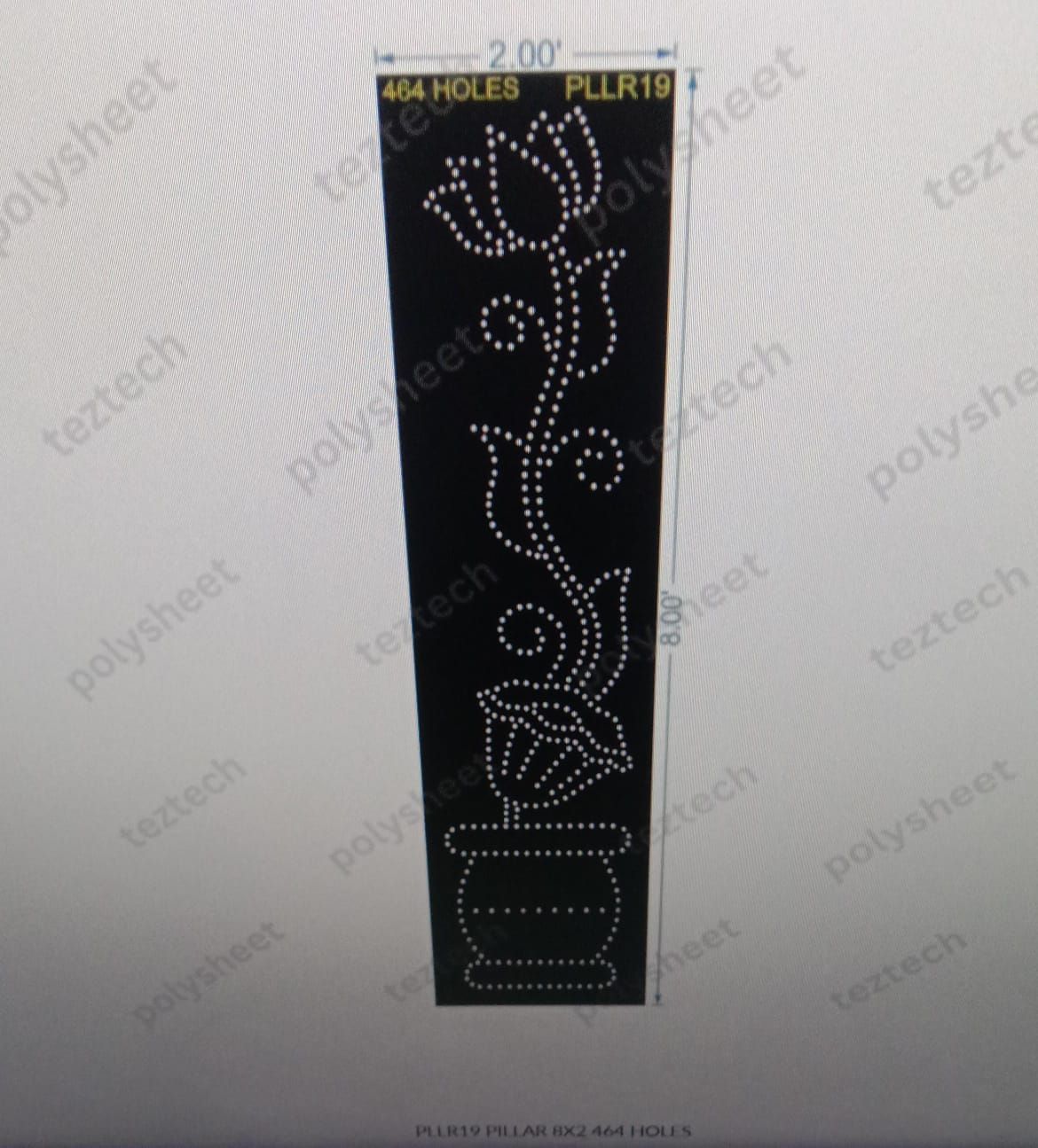 PLLR19 PILLAR 8X2 464 HOLES
