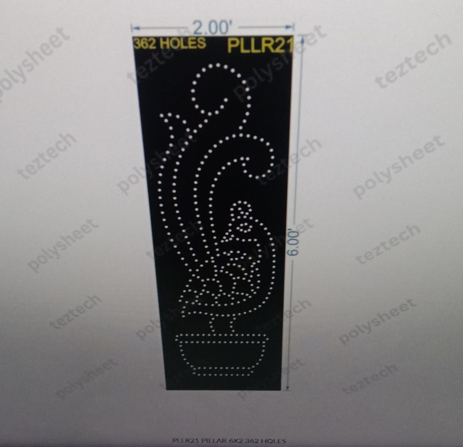 PLLR21 PILLAR 6X2 362 HOLES