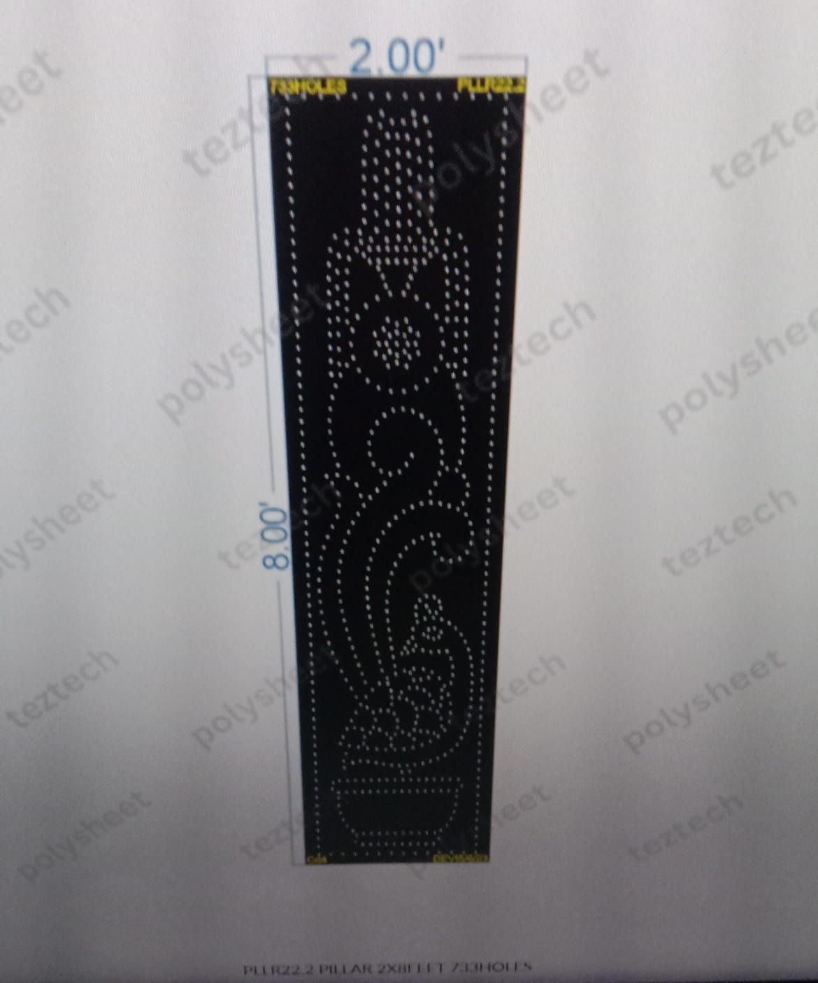 PLLR22.2 PILLAR 2X8FEET 733HOLES