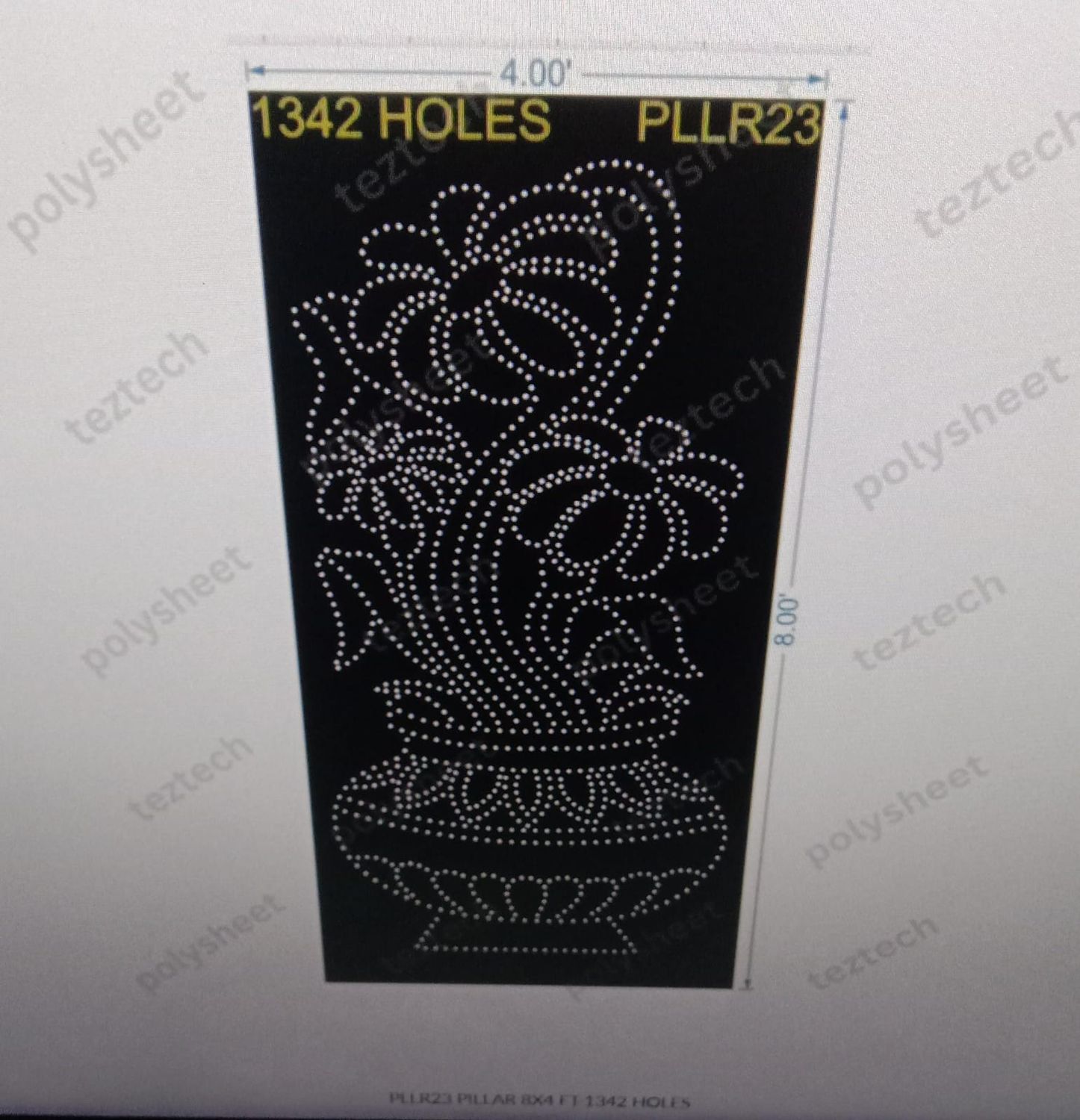 PLLR23 PILLAR 8X4 FT 1342 HOLES