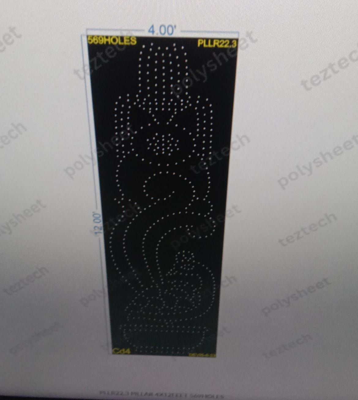 PLLR22.3 PILLAR 4X12FEET 569HOLES