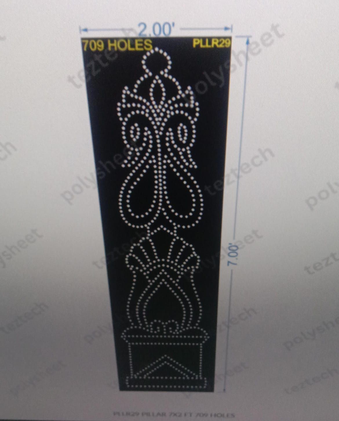 PLLR29 PILLAR 7X2 FT 709 HOLES