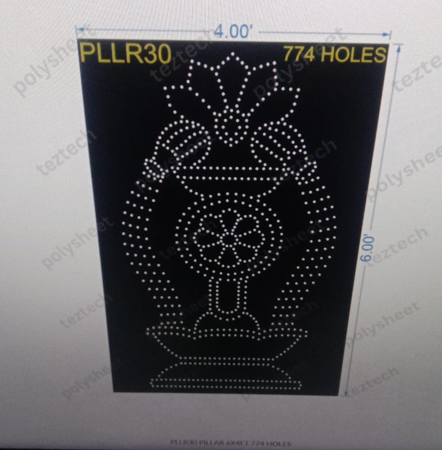 PLLR30 PILLAR 6X4FT 774 HOLES