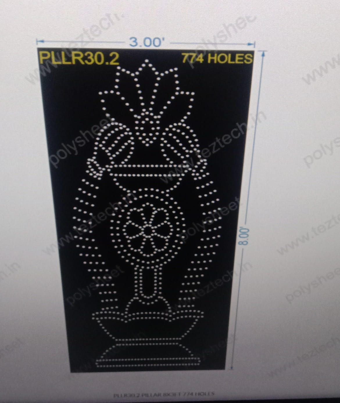 PLLR30.2 PILLAR 8X3FT 774 HOLES
