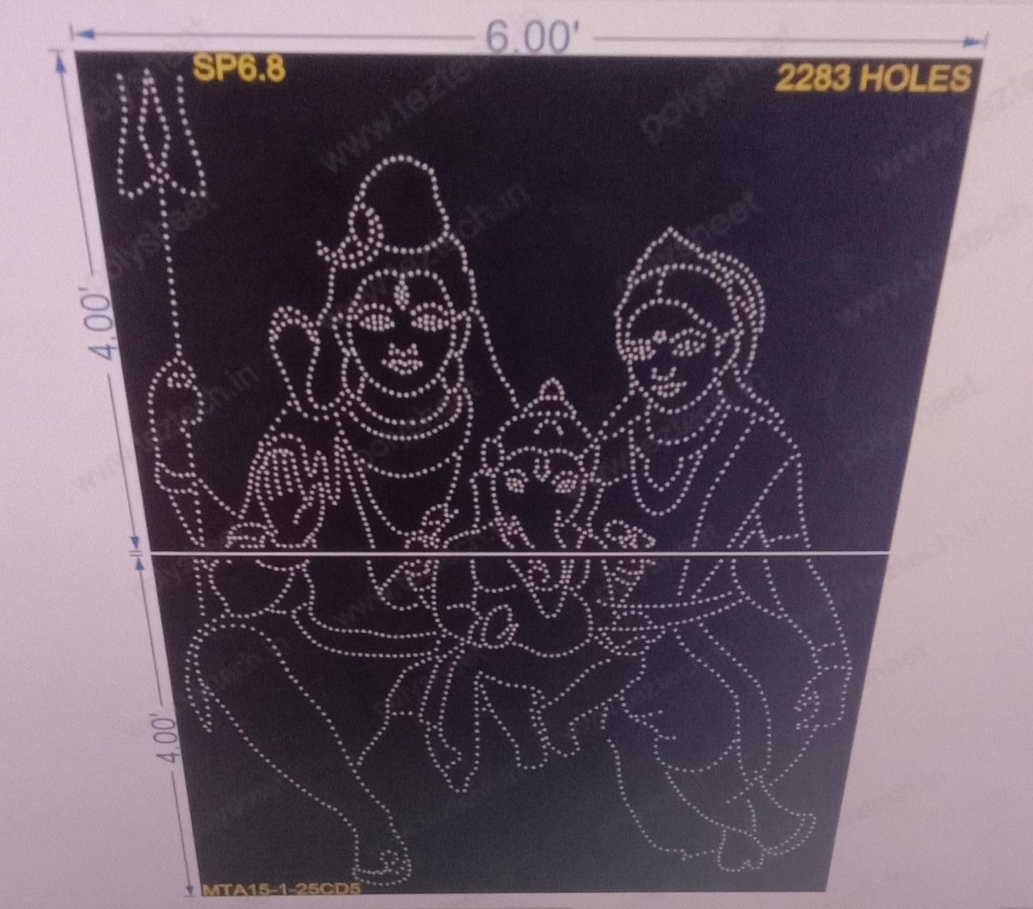 SP6.8 SHIV PARVTI 2 PARTS 8X6 FEET 2283 HOLES