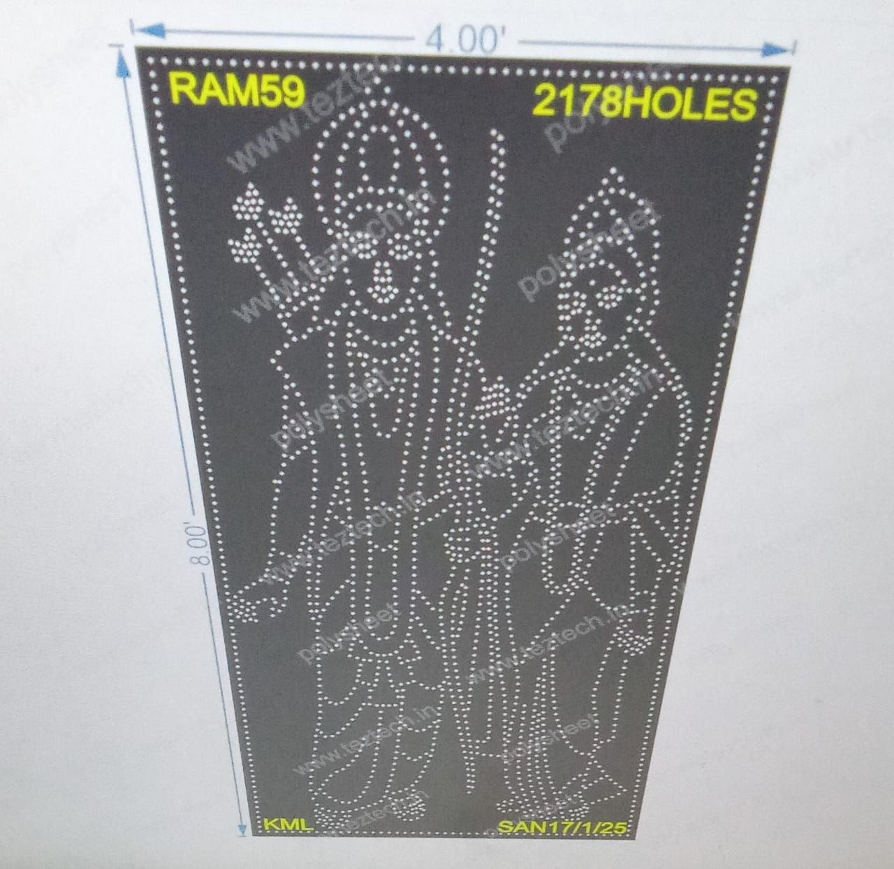 RAM59 RAMSITA 1 PART 8X4 FEET 2178 HOLES
