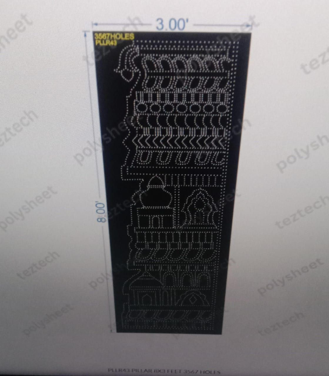PLLR43 PILLAR 8X3 FEET 3567 HOLES