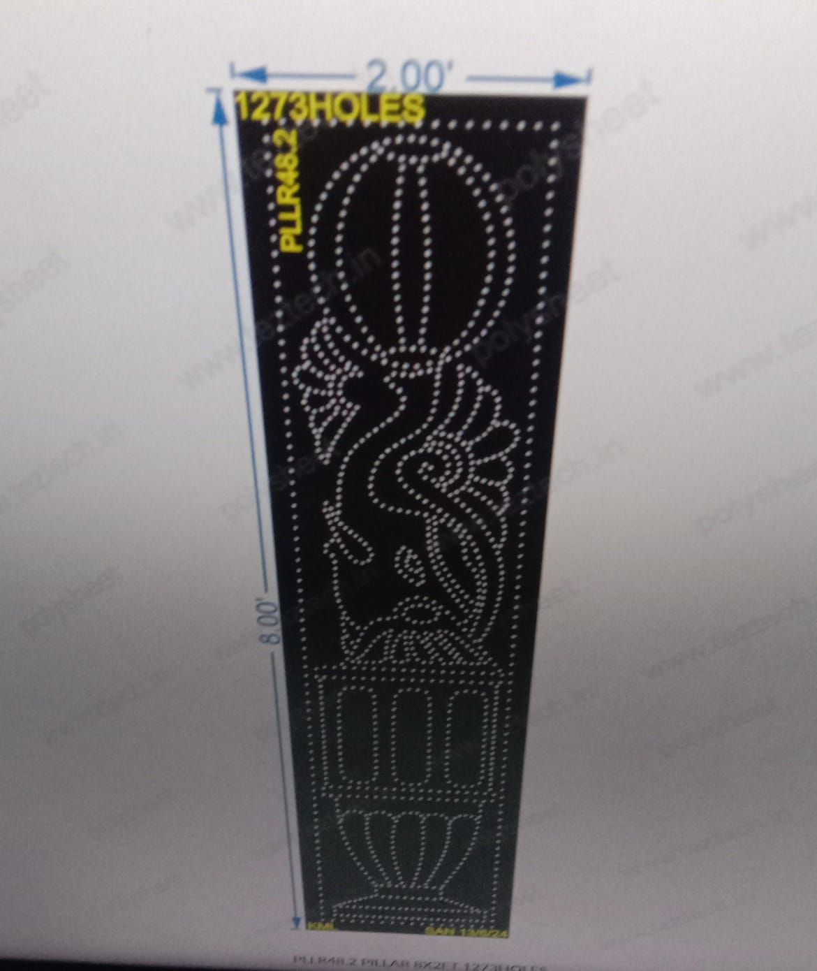 PLLR48.2 PILLAR 8X2FT 1273HOLES