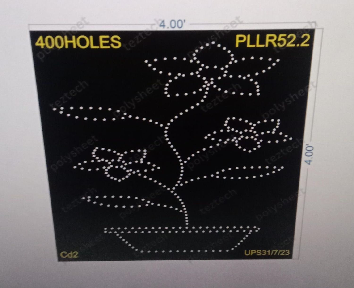 PLLR52.2 PILLAR 4X4 FEET 400 HOLES
