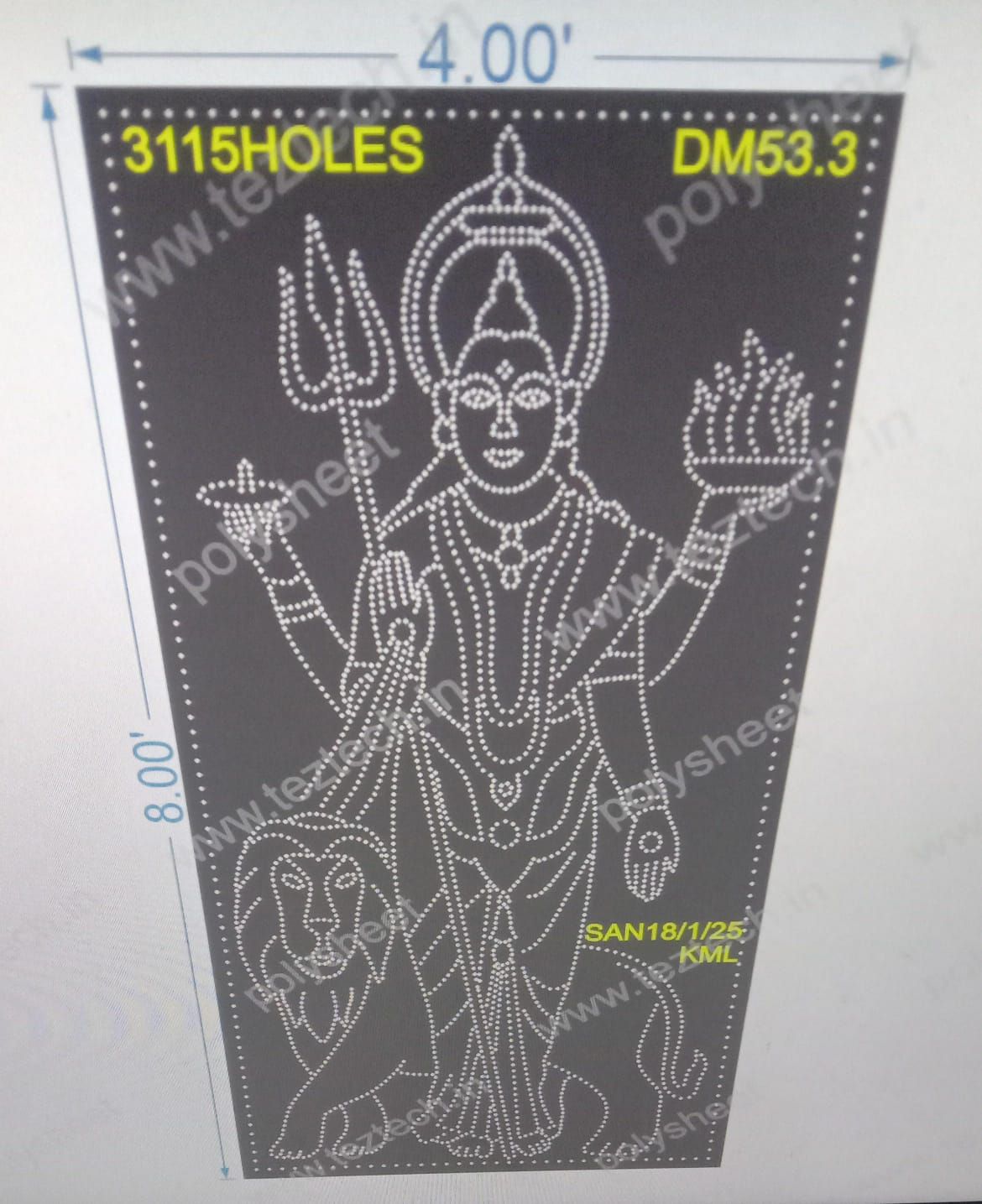 DM53.3 DEVI MATA 1 PART 8X4 FEET 3115 HOLES
