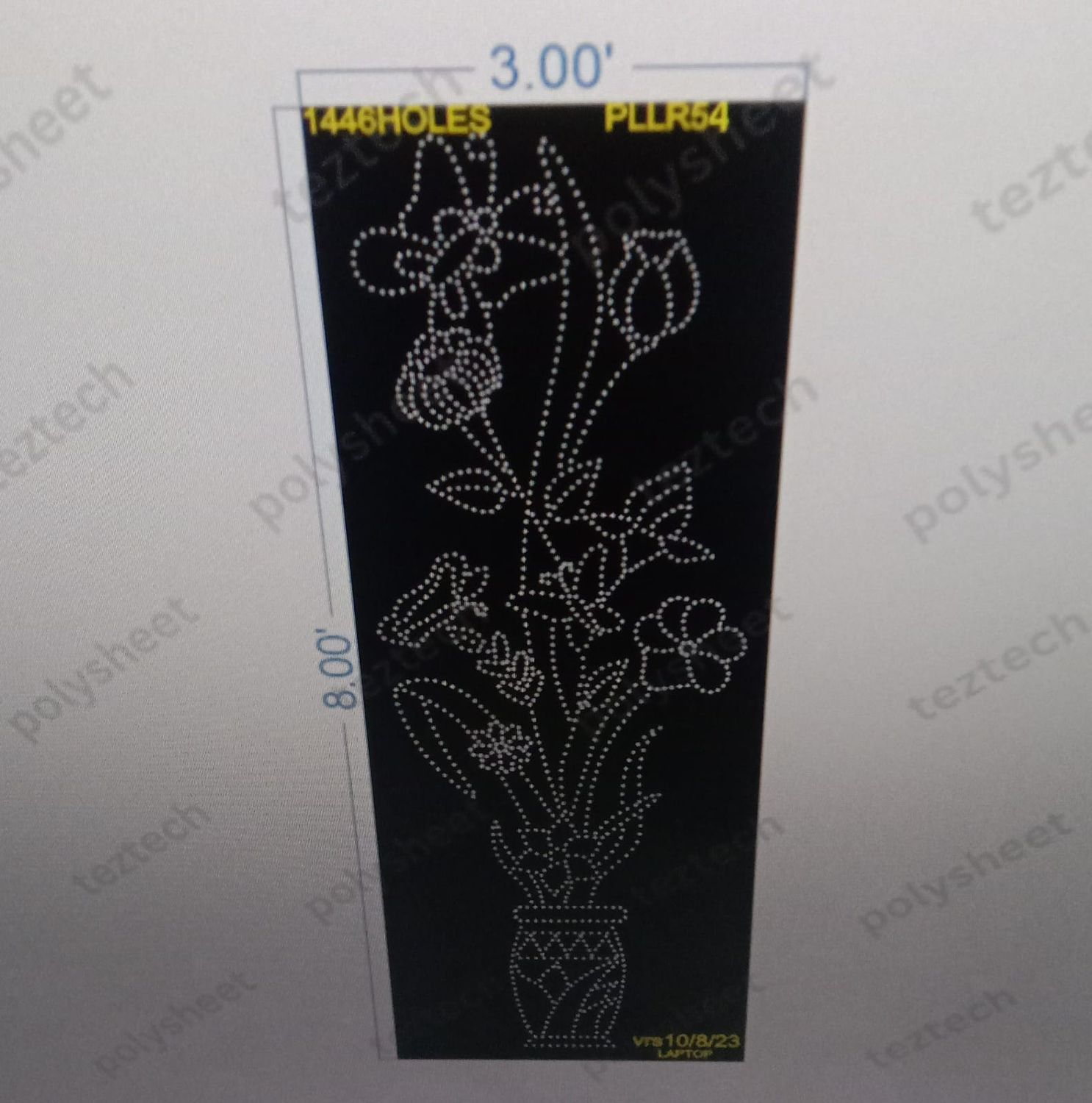 PLLR54 PILLAR 8X3 FEET 1446 HOLES