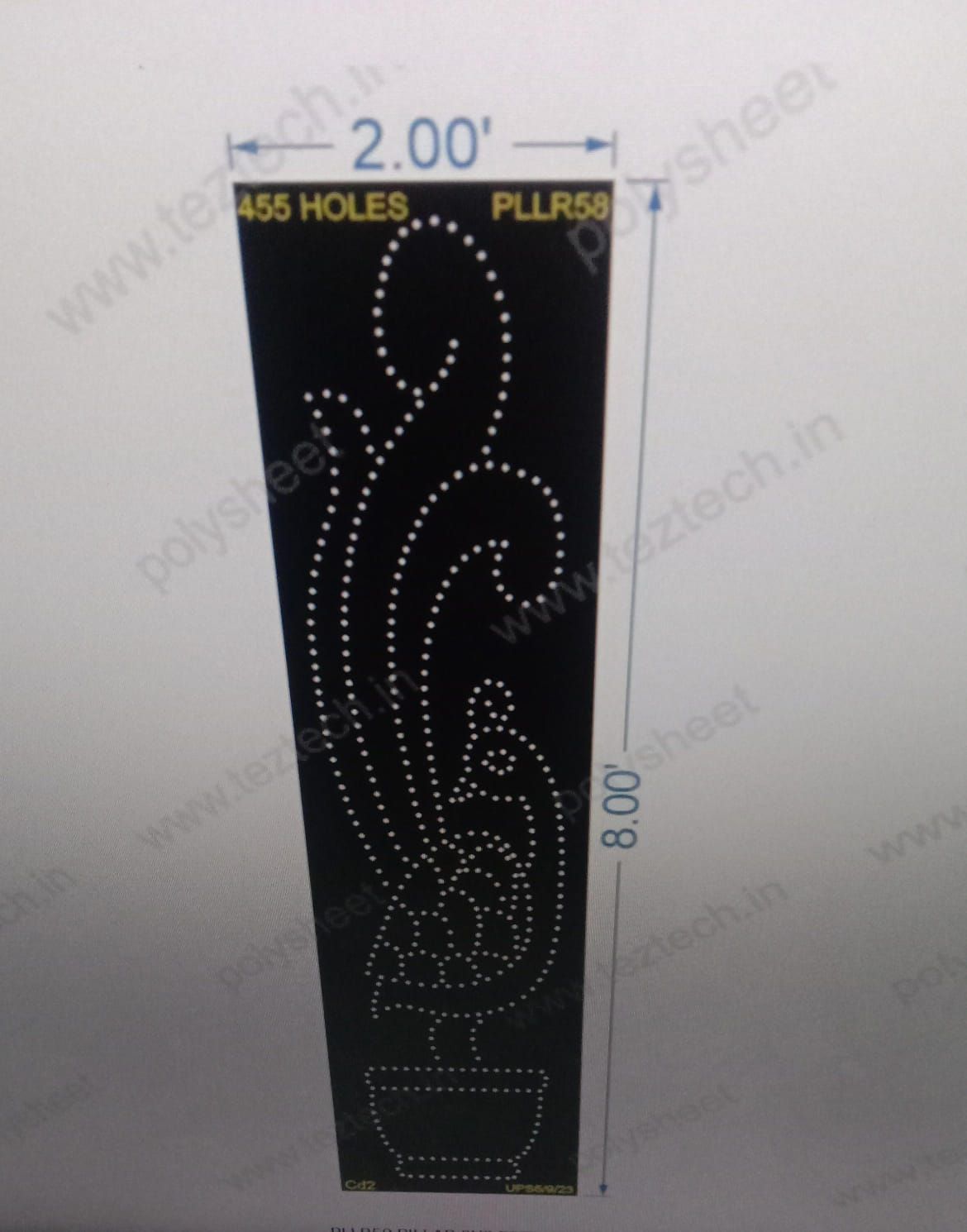 PLLR58 PILLAR 8X2 FEET 455 HOLES