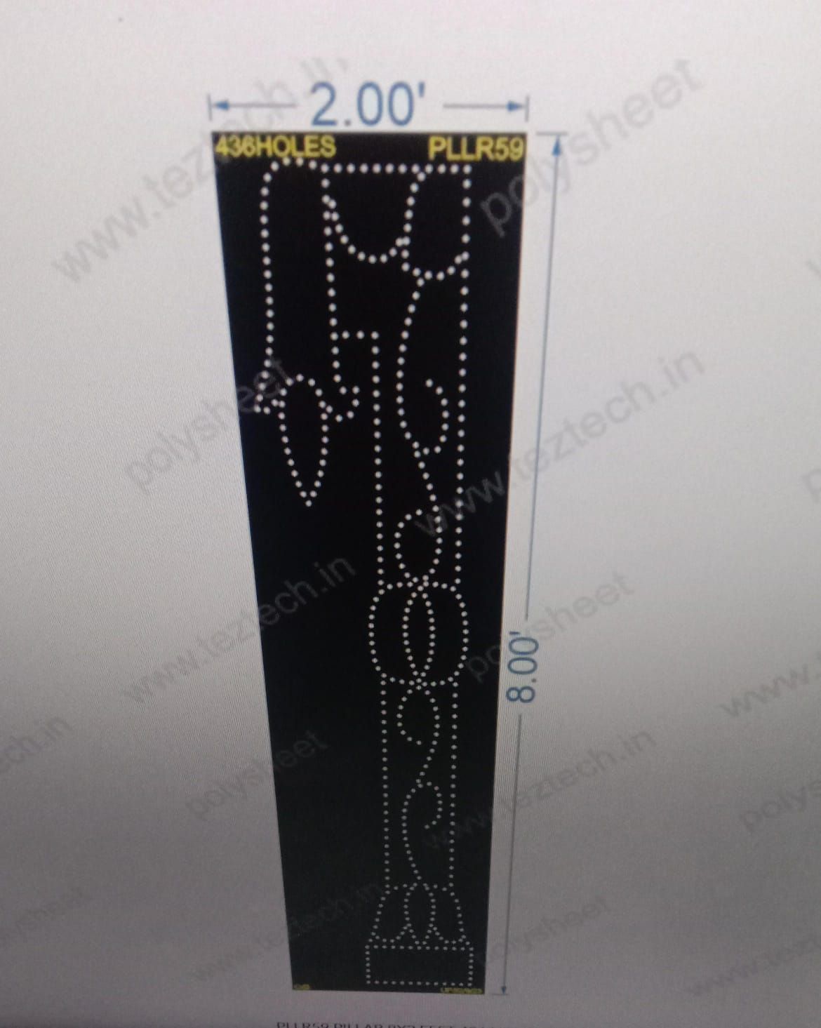 PLLR59 PILLAR 8X2 FEET 436 HOLES