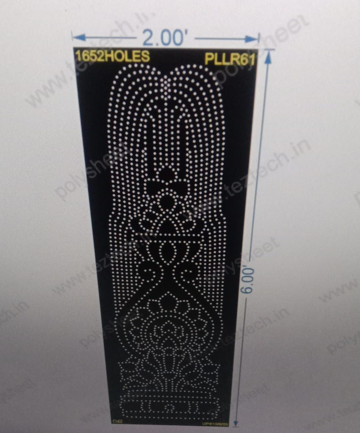 PLLR61 PILLAR 6X2 FEET 1652 HOLES