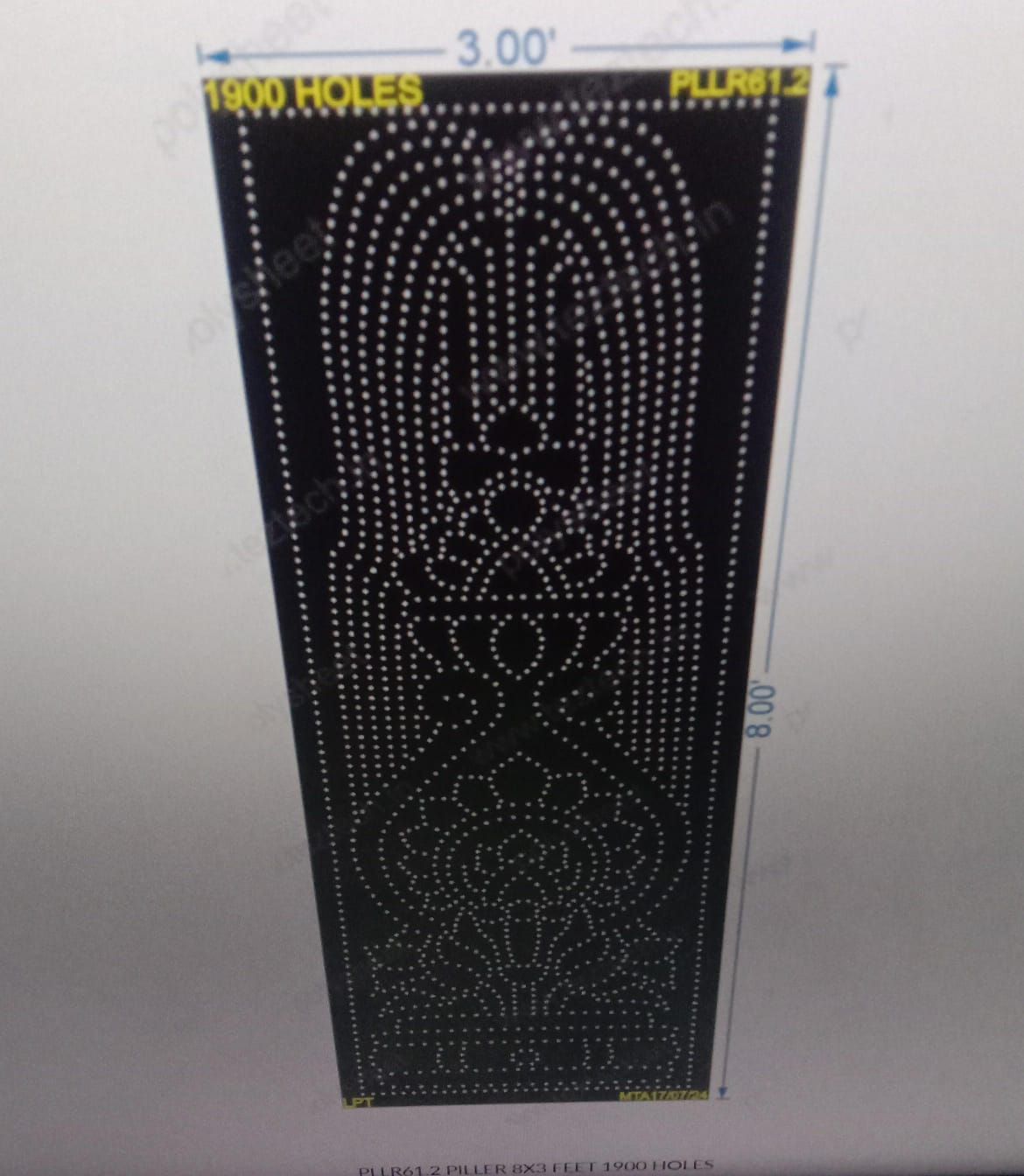 PLLR61.2 PILLER 8X3 FEET 1900 HOLES