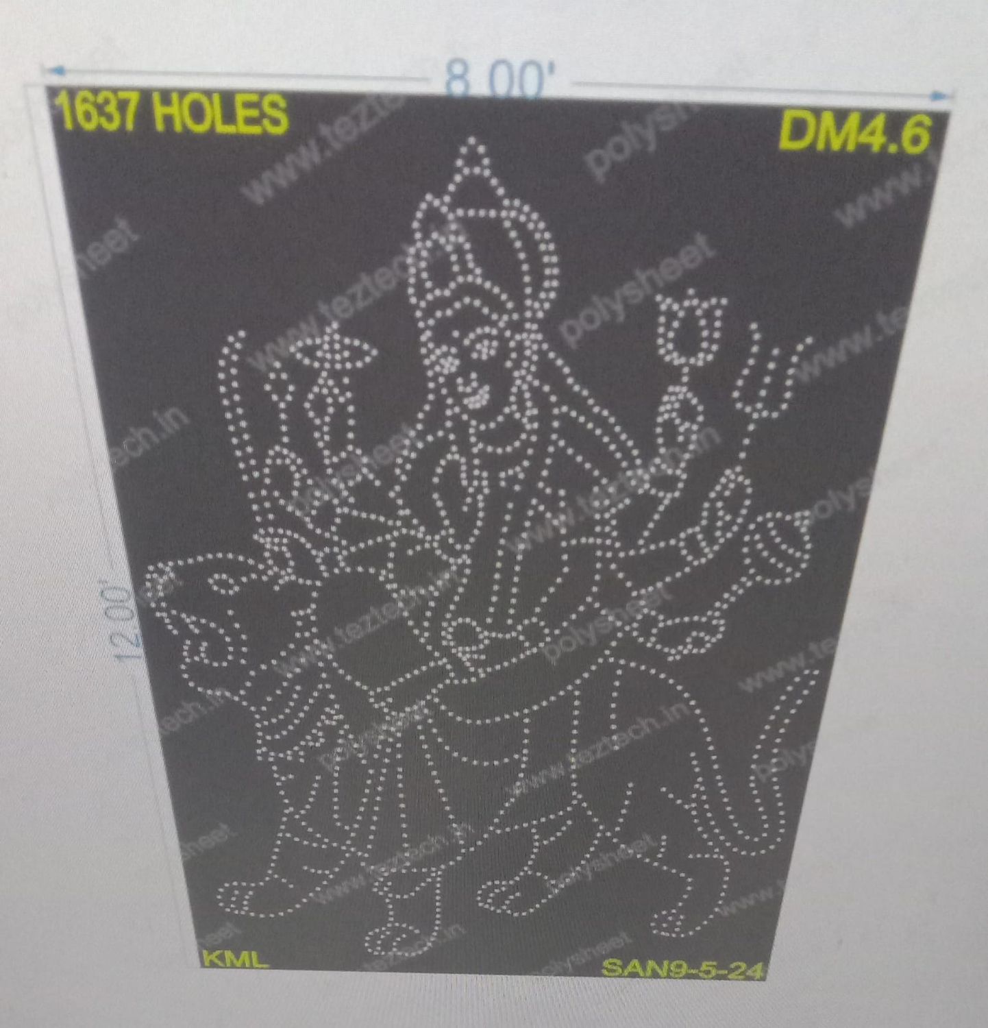 DM4.6 DEVI MATA 3 PARTS 12X8 FEET 1637 HOLES