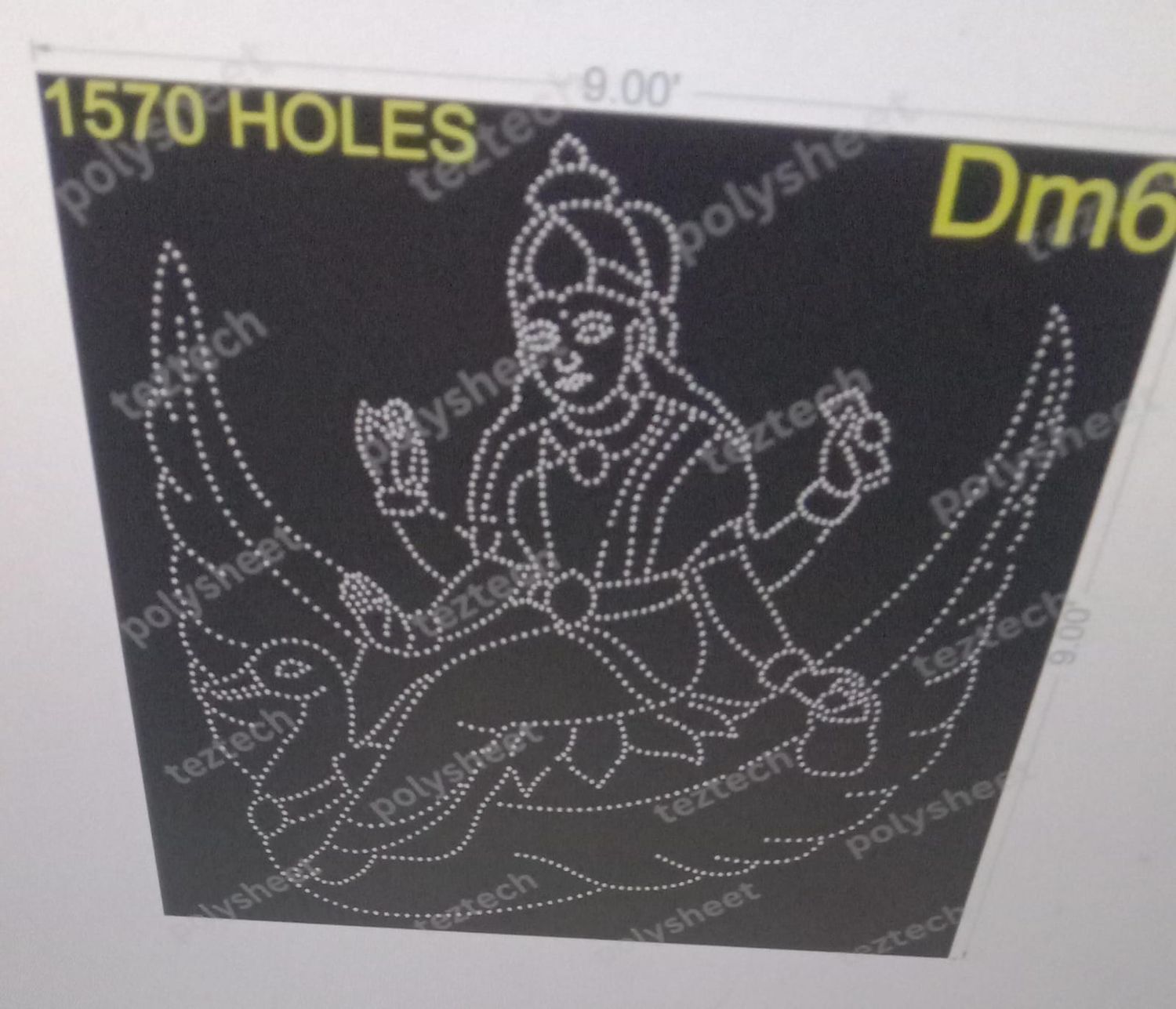 DM6 SARSWATI DEVI MATA  3 PARTS 9X9 FEET 1570 HOLES