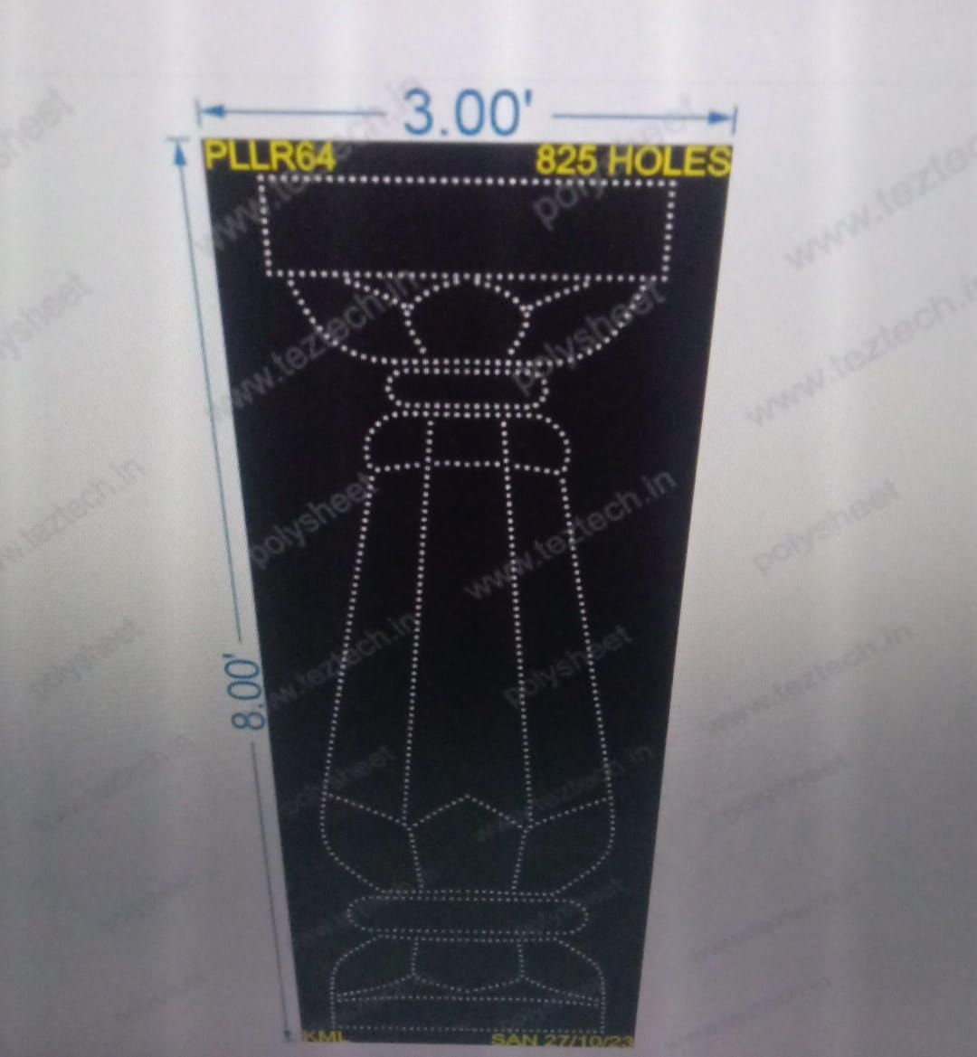 PLLR64 PILLAR 8X3 FEET 825HOLES