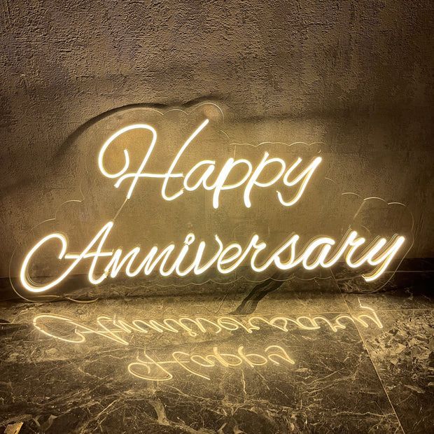 (NB3) HAPPY ANNIVERSARY NEON BOARD (2X1 FEET)