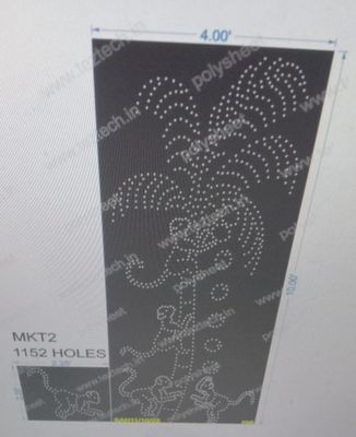 MKT2 MONKEY WITH TREE 1 PART 10X4 FEET,  1 PART 2.30X2.35 FEET TOTAL HOLES 1152