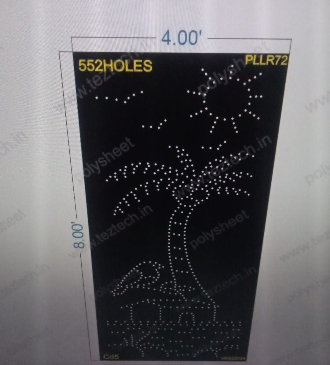 PLLR72 PILLER 4X8 FEET 552 HOLES
