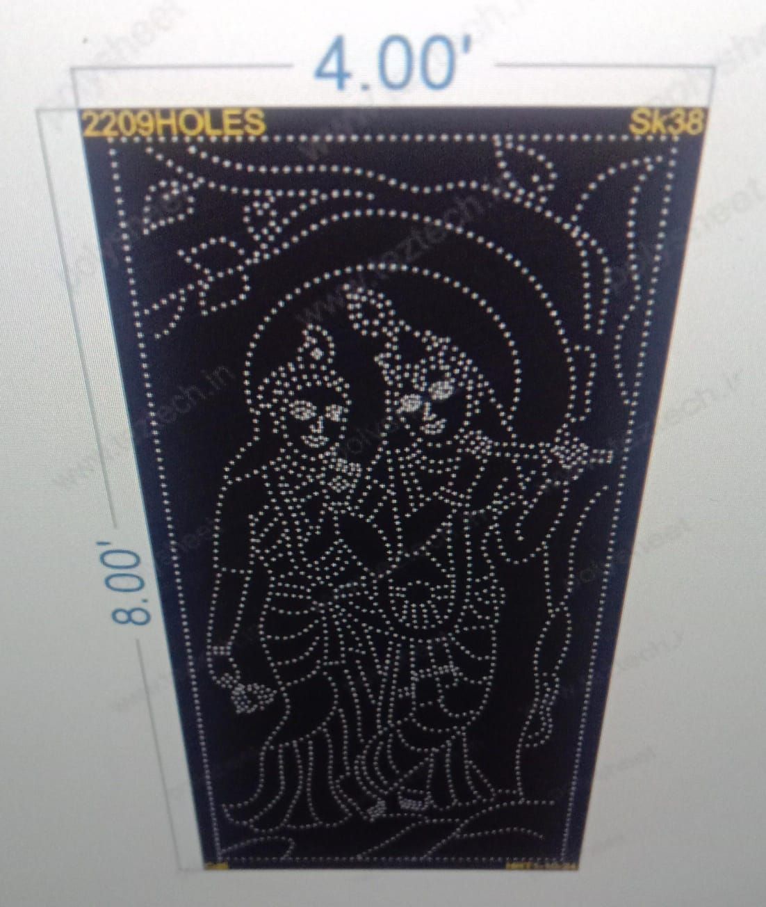 SK38 RADHA KRISHNA 8X4 FEET 2209 HOLES