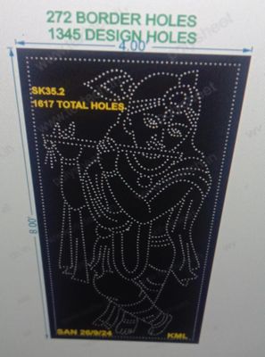 SK35.2 SHRI KRISHNA 4X8 FEET 1345 DESIGN HOLES, 272 BORDER HOLES, 1617 TOTAL HOLES