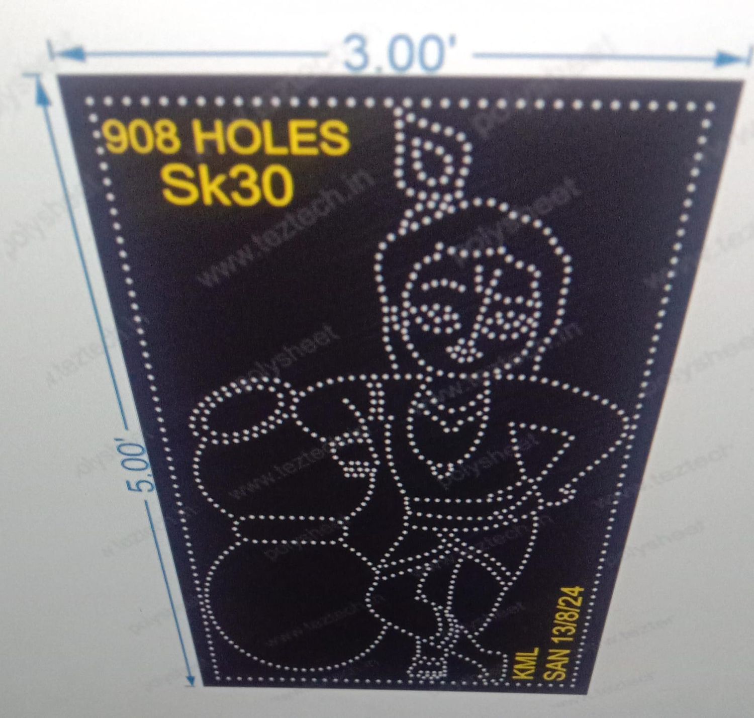 SK30 SHREE KRISHNA 5X3 FEET 908 HOLES