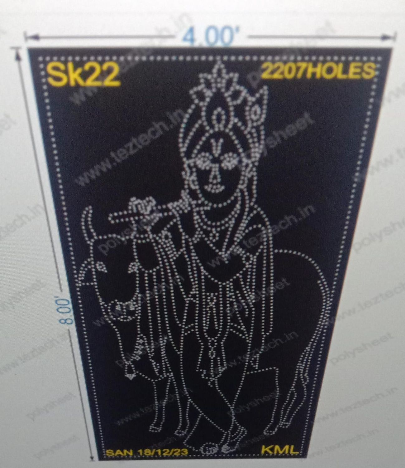 SK22 SHREE KRISHNA 8X4 FEET 2207 HOLES