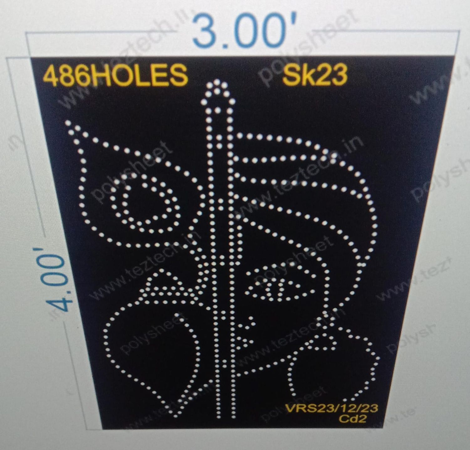 SK23 SHREE KRISHNA 4X3 FEET 846HOLES