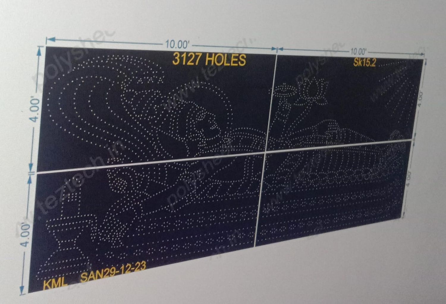 SK15.2 SHREE KRISHNA 8X20FEET 3127 HOLES (4PARTS)