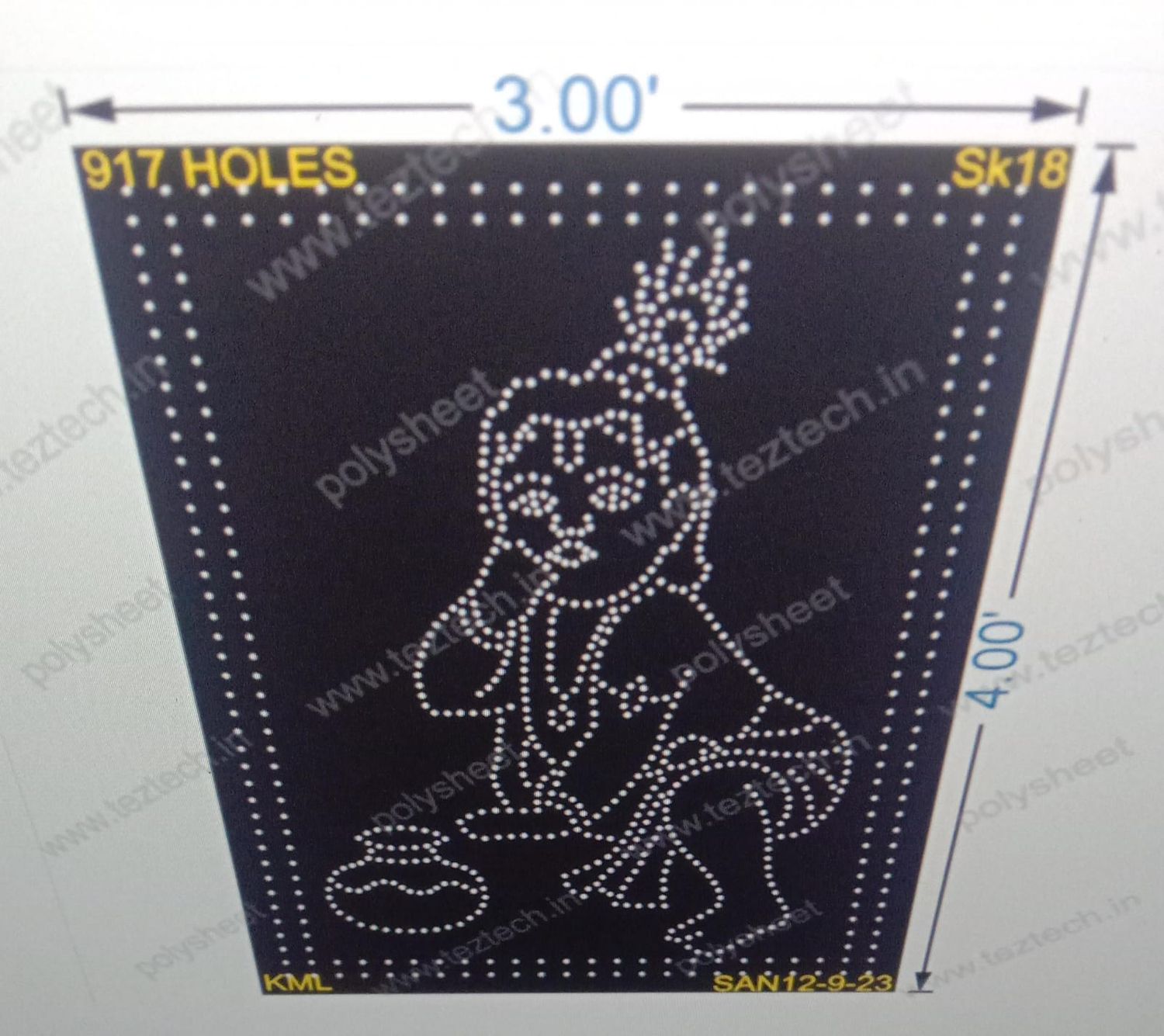 SK18 SHREE KRISHNA 4X3FEET 917 HOLES